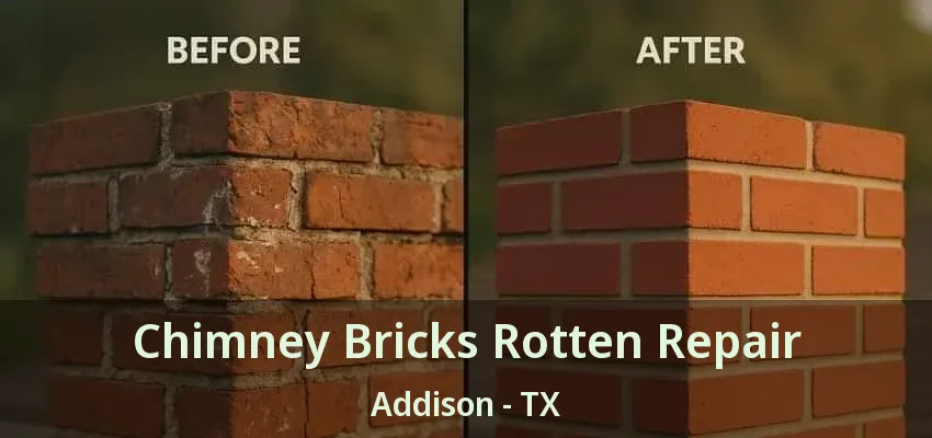 Chimney Bricks Rotten Repair Addison - TX