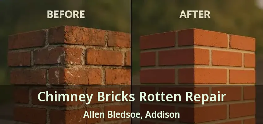 Chimney Bricks Rotten Repair Allen Bledsoe, Addison - TX