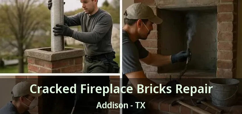 Cracked Fireplace Bricks Repair Addison - TX