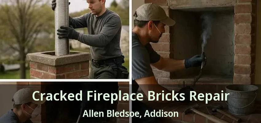 Cracked Fireplace Bricks Repair Allen Bledsoe, Addison - TX