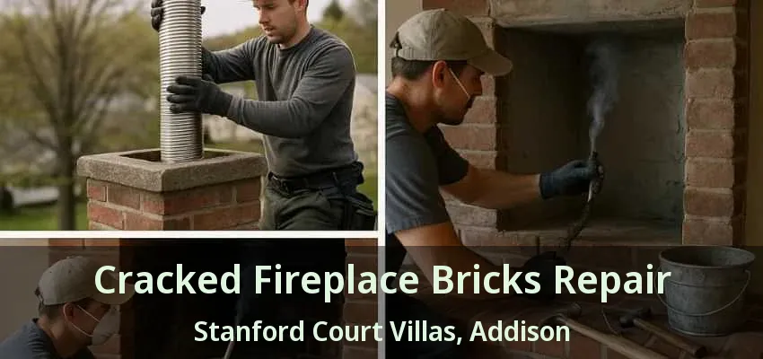 Cracked Fireplace Bricks Repair Stanford Court Villas, Addison - TX