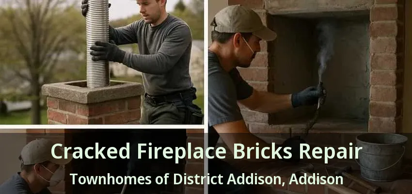 Cracked Fireplace Bricks Repair Townhomes of District Addison, Addison - TX