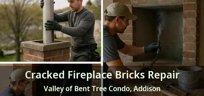 Cracked Fireplace Bricks Repair Valley of Bent Tree Condo, Addison - TX